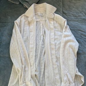 Crochet white button up